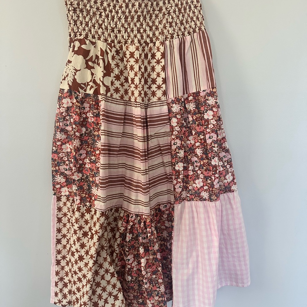 Universal Thread Patchwork A-Line Skirt - Pink an… - image 2